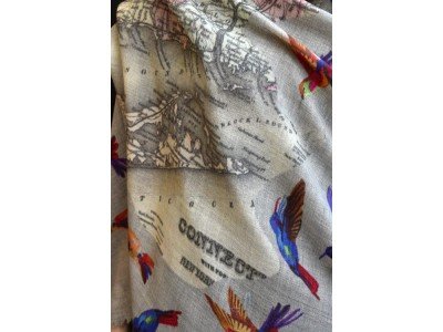 Wollen sjaal of stola, birds of paradise, een sjaal voor ontdekkers