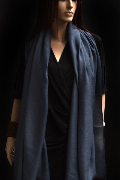 Echte pashmina sjaal of stola XL, donker grijs