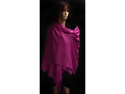 Echte pashmina sjaal of stola XL, fuchsia