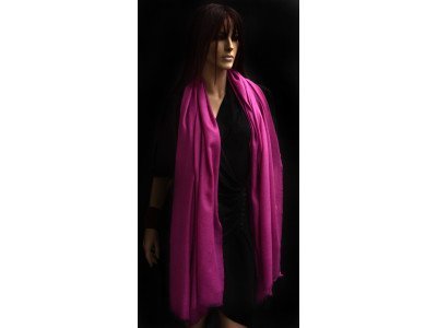 Echte pashmina sjaal of stola XL, fuchsia