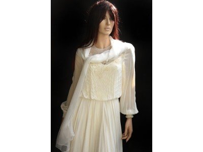 Witte zijden chiffon sjaal of bruidssjaal