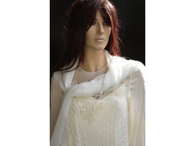 Witte zijden chiffon sjaal of bruidssjaal