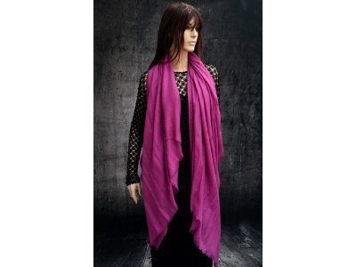 Echte pashmina sjaal of stola XL, fuchsia