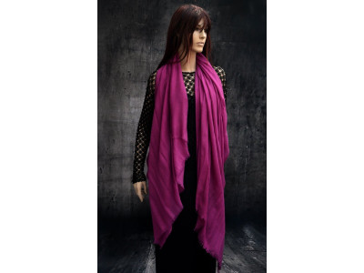 Echte pashmina sjaal of stola XL, fuchsia