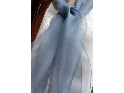 Elegante organza zijden sjaal, quiet shade, lichtgrijs